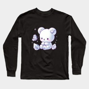 Cute Crystal Bear Illusration Long Sleeve T-Shirt